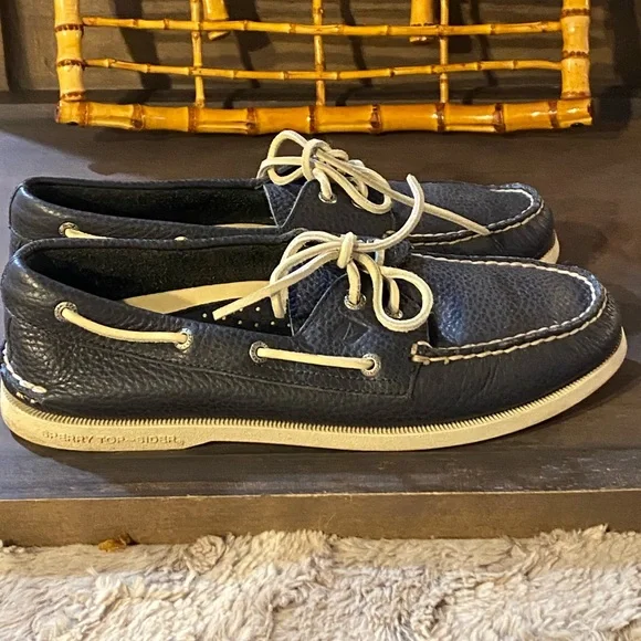 Sperry Original Navy Leather Boat Shoes - Picture 3 of 9